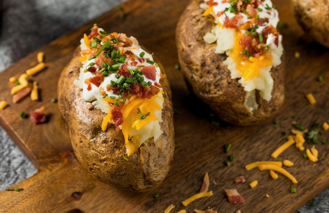 Loaded Baked Potato with Garlic Sour Cream & Cheese