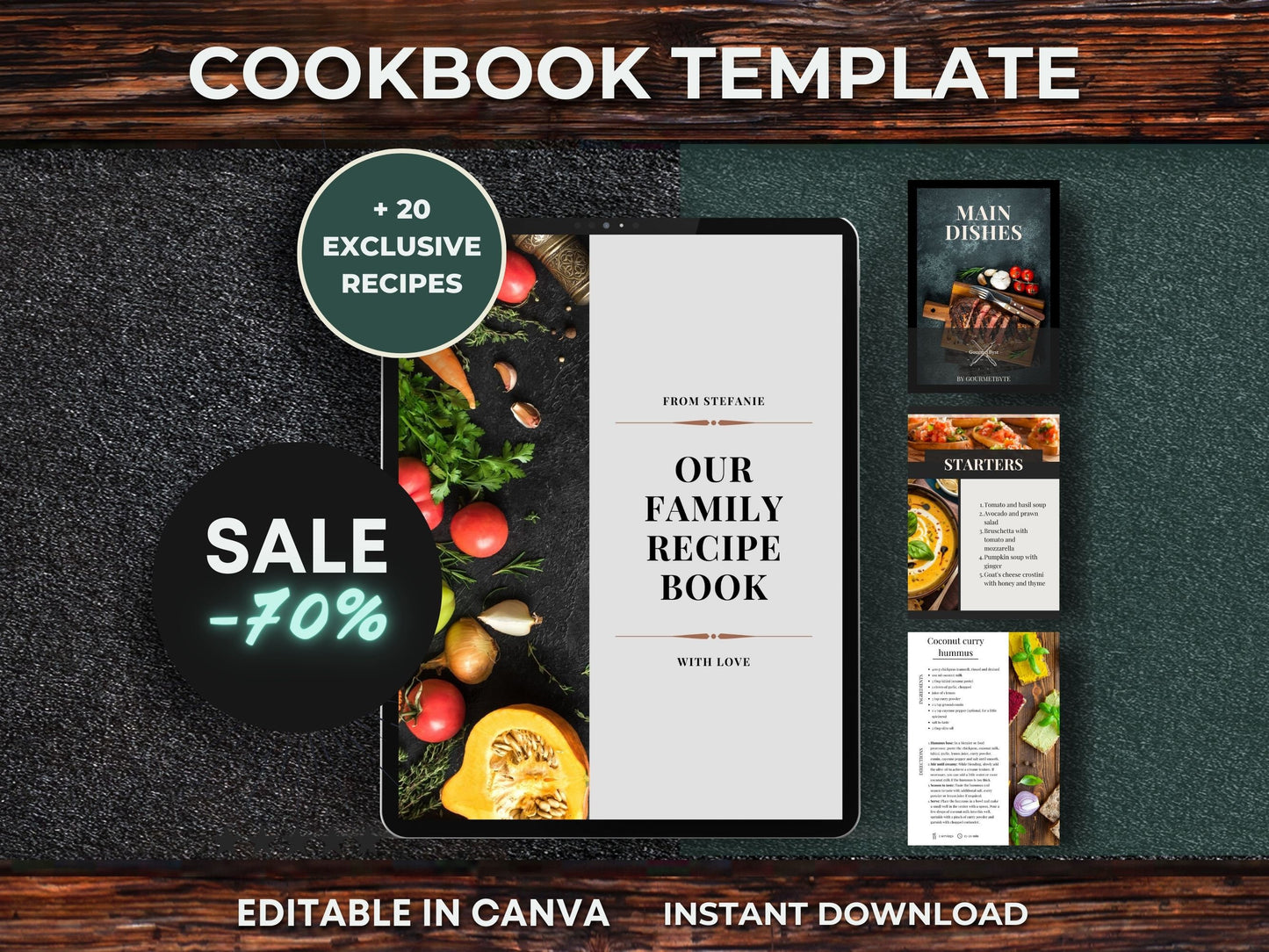 Customisable cooking template, sort your recipes in seconds