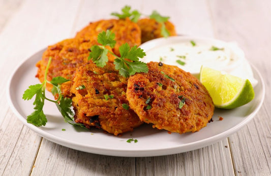 Crispy Vegetable Patties with Fresh Sour Cream Dip