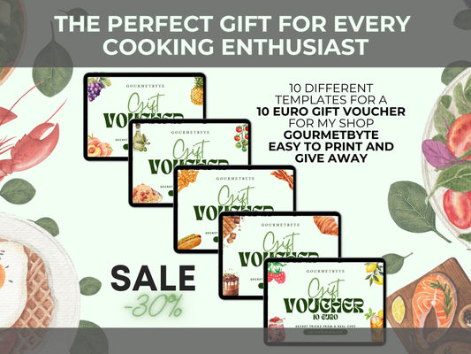 Gift card for my shop gourmetbyte - perfect gift for cook lovers, hobby cooks, cooking enthusiasts
