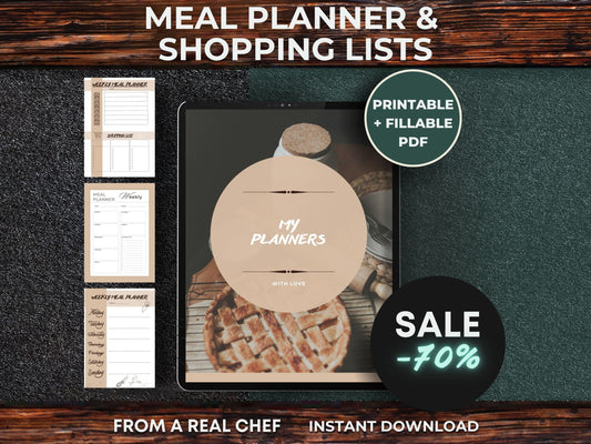Meal Planner PDF, Grocery List Editable, meal planner template, grocery list printable, meal planner editable, Meal planner Week, Mealplan,