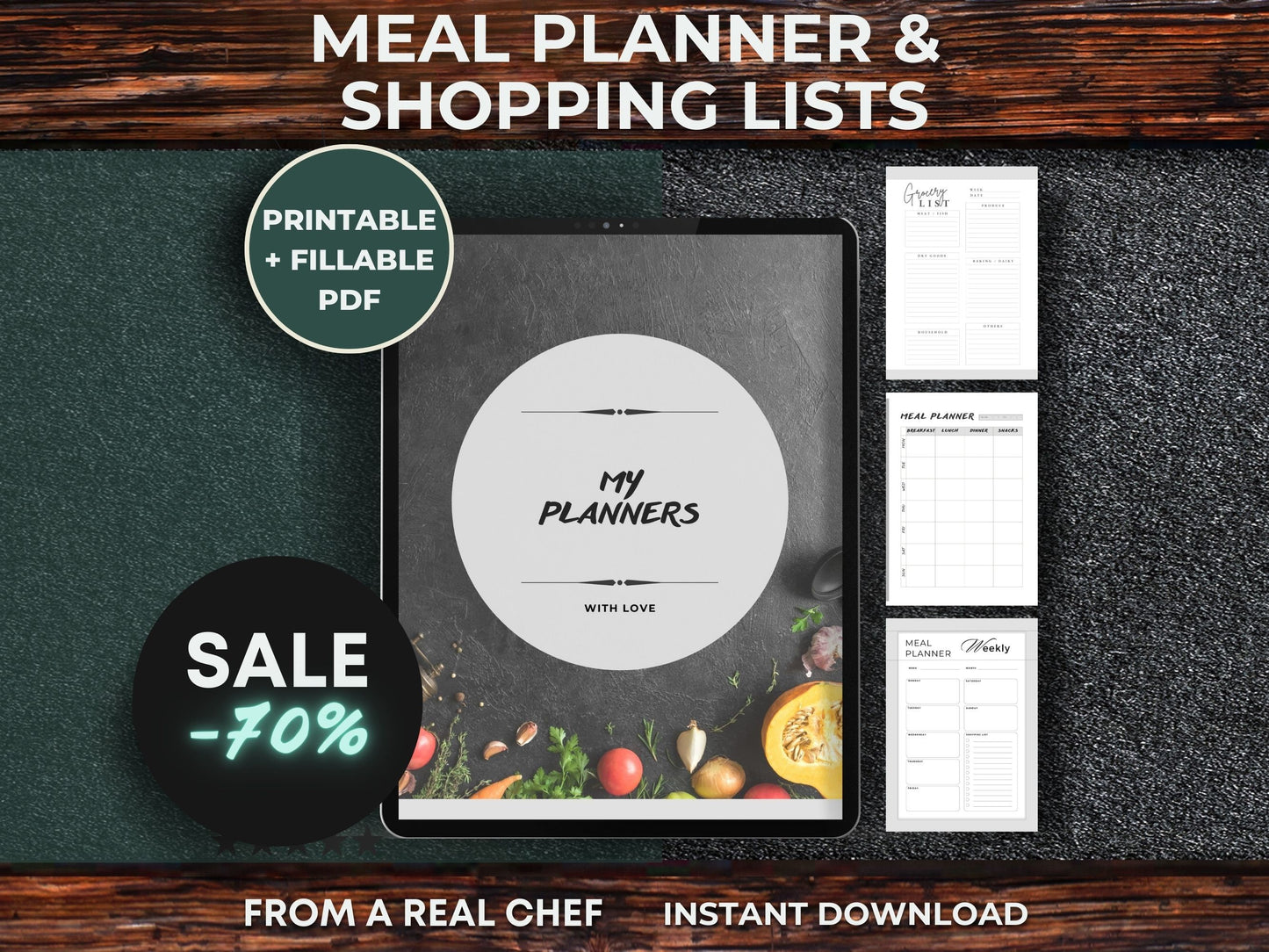 Simple meal planner pdf to have a quick and easy overview of your week