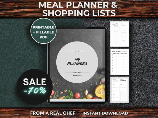 Simple meal planner pdf to have a quick and easy overview of your week